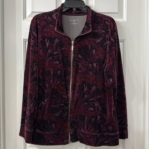 Karen Scott Sport zip up jacket sweater size XL